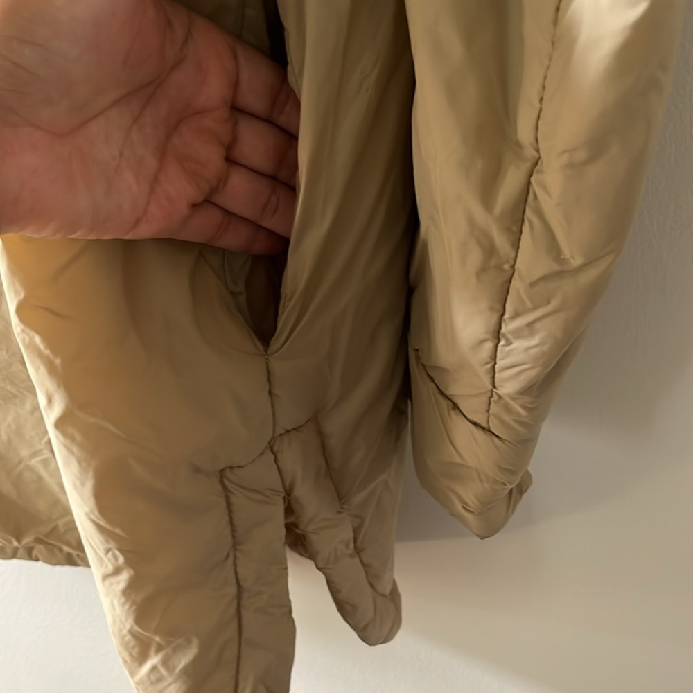 Zara quilted water repellent oversized jacket Overshirt Beige Sz XS 4341/739 - Picture 9 of 16